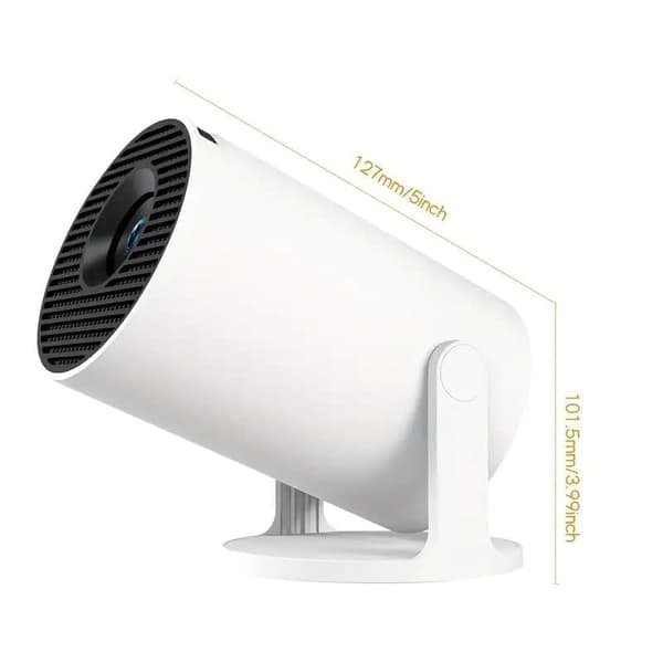 OBOSOE 4K projektor HY300 Pro – Android 11, 5G WiFi, Bluetooth 5.2, 180° drejelig, automatisk vandret justering