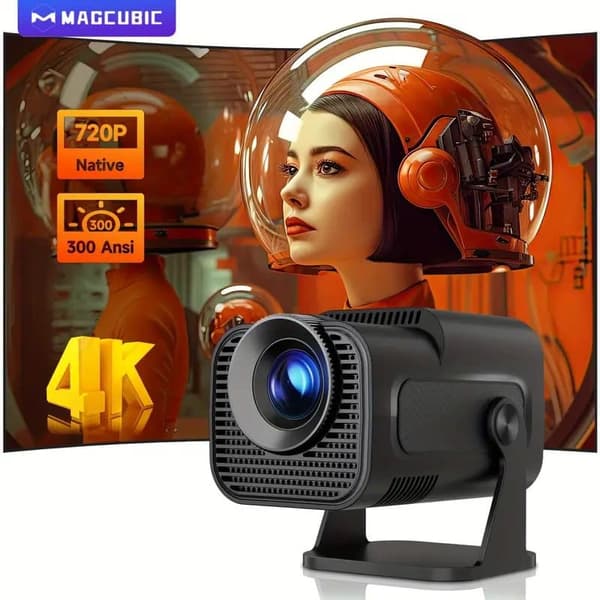 OBOSOE Mini 4K-projektor HY320 – Smart Android 11, 300 ANSI, WiFi 6, Bluetooth 5.0, 180° drejelig