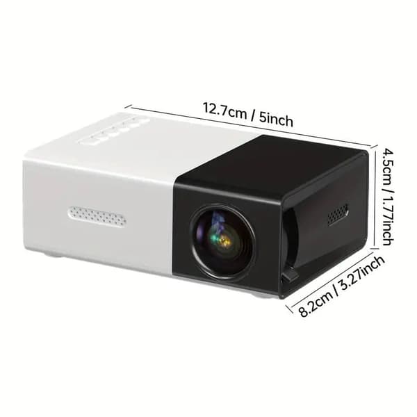OBOSOE miniprojektor 720P HD med 3D-teknologi – USB/AV/IOS/Android-kompatibel