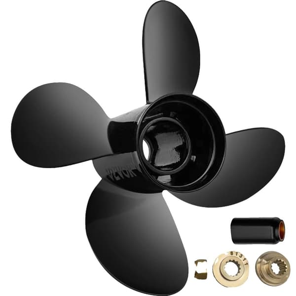 Aluminium Bådpropeller, Kompatibel med Mercury 25HK & 60HK, 4-Blade Design, Højrehåndsrotation
