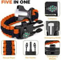 Miniatyrbild 2 av 9: [1-PACK] Överlevnadsarmband Paracord l kompass, visselpipa, flintbrandstartare