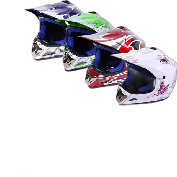 Barns Motorcykelhjälm - Terräng, Heldäckande, Motocross Röd S