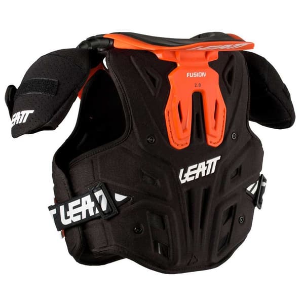 Leatt Suojakaulus Fusion 2.0 And Body Protector Junior Oranssi,Musta L-XL