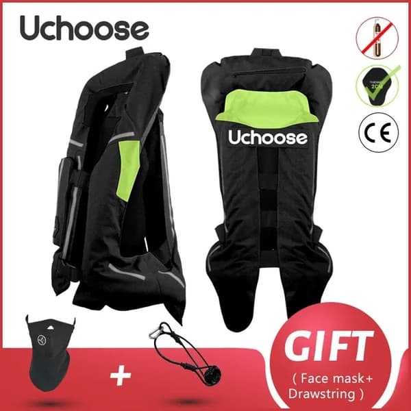 Motorcykel Airbag Vest, Reflekterende Sikkerhed, CE Beskytter, 004-LV, XL