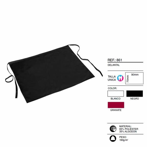 Misemiya - Delantal Camarero Unisex 861 - Unisex servitörförkläde 861, svart, paket med 100 st (blandat parti