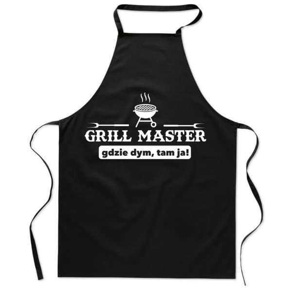 Svart TRYCKT KÖKSFÖRKLÄDE för GRILL MASTER Herr King Fars Dag