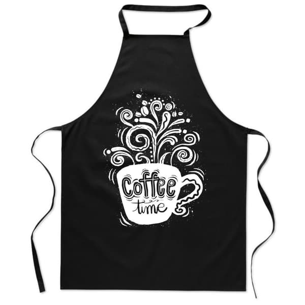 Musta ESILIINU KUVIOLLINEN COFFEE TIME keittiö kahvi naisten miesten PUUVILLA