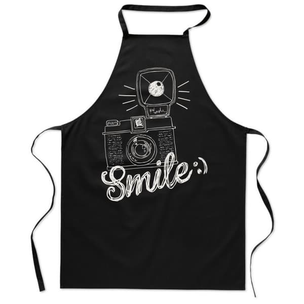 Puuvillainen musta ESILIINU KUVIOINNILLA SMILE keittiö SMILE naisten miesten