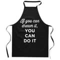 Miniatyrbild 1 av 4: Bomullssvart FÖRKLÄDE MED TRYCK YOU CAN DO IT kök herr dam