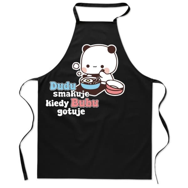 KUVIOLLINEN ESILIINU lasten keittiöön PANDA KARHU BUBU DUDU kawaii PUUVILLA