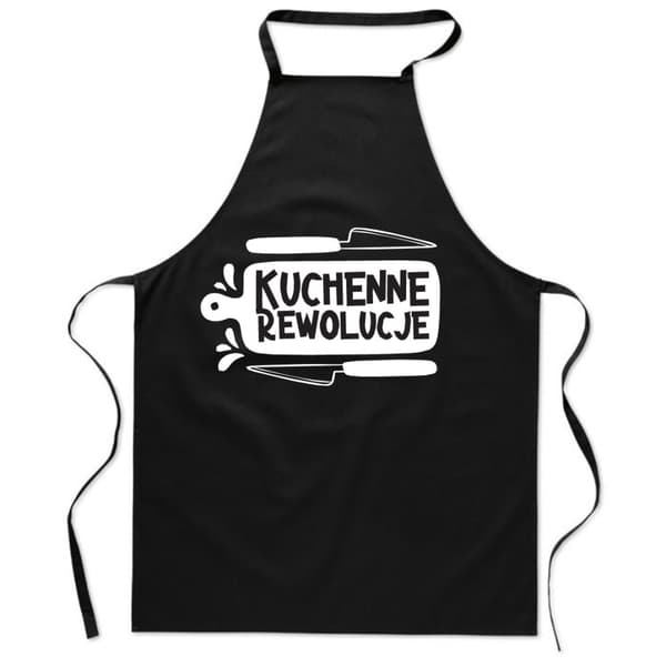Bomullsförkläde med tryck Kitchen Revolutions kökskniv herr dam