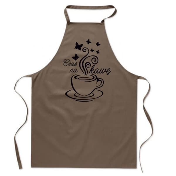 FORKLÆDE MED PRINT køkken COFFEE TIME COFFEE kaffe herre dame BOMULD
