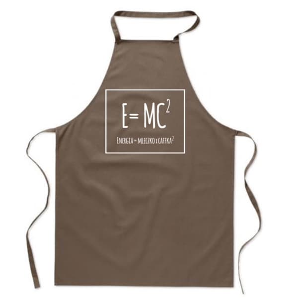 Bomullsförkläde med tryck ENERGIMJÖLKKAFFEE Matematik MC2