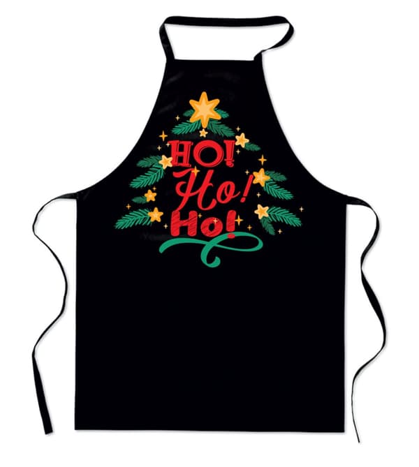 KÖKSFÖRKLÄDE MED HELGSTRYCK HO HO JULTOMTOMTEN present till kvinnor och män