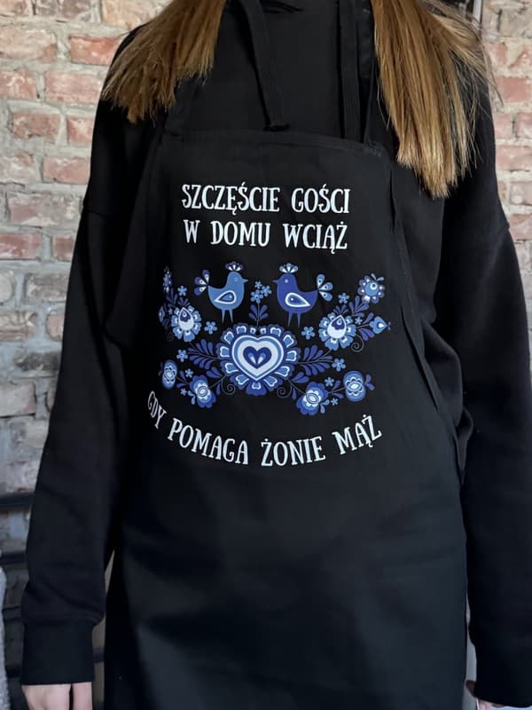 KÖKSFÖRKLÄDE med TRYCK När man hjälper frun MAN lycka Herr FOLKLOR