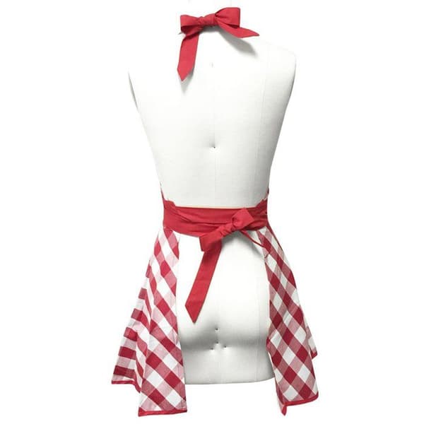 Wrapables - A69468c - Flirtig Vichy Röd Servitrisförkläde