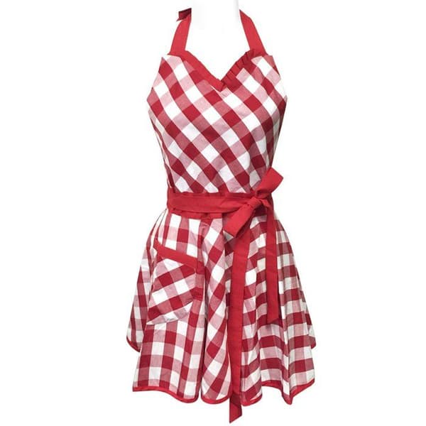 Wrapables - A69468c - Flirtig Vichy Röd Servitrisförkläde