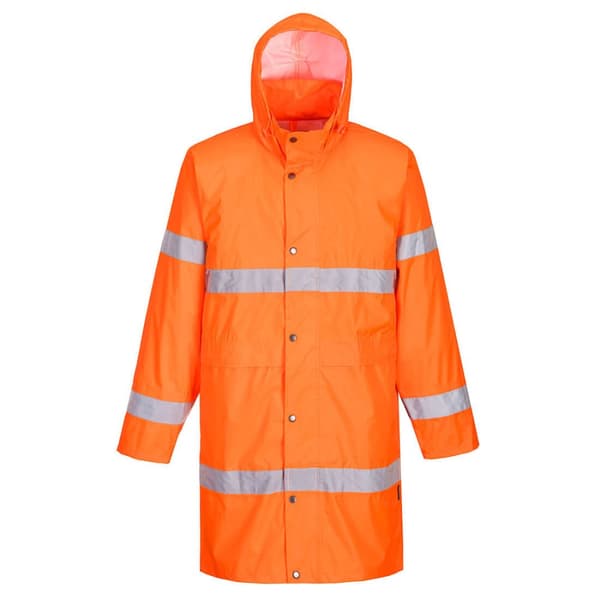Advarselsregnfrakke 100cm - Orange XXXL