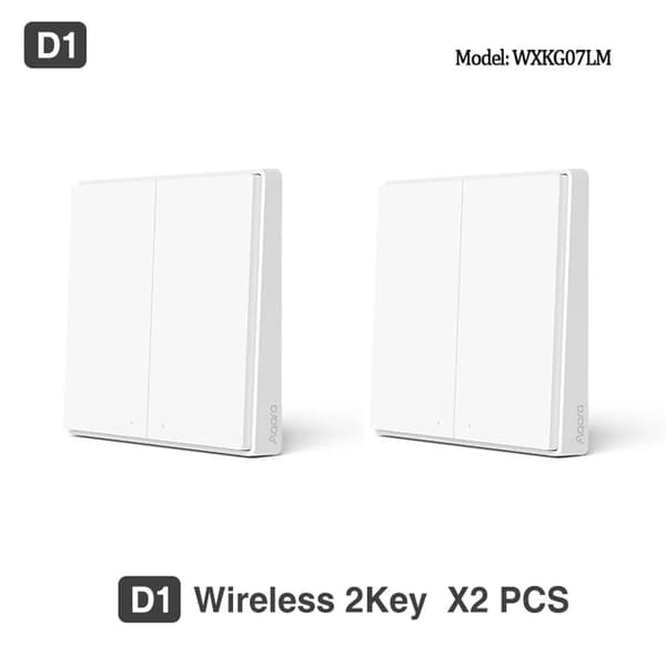 Smart Vægkontakt, ZigBee Trådløs, INGEN Neutral, 2x d1 ingen neutral 1k