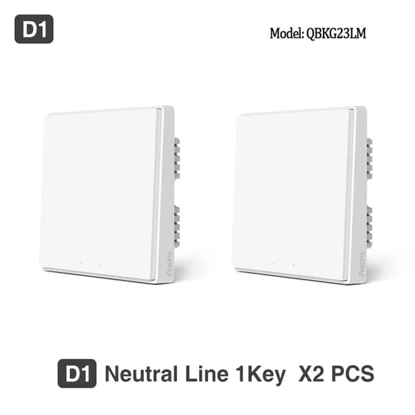 Smart Vægkontakt, ZigBee Trådløs, INGEN Neutral, 2x d1 ingen neutral 1k