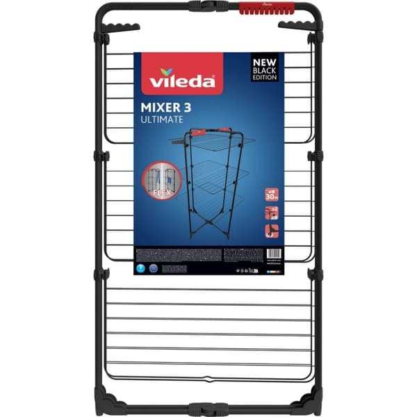 Vileda Mixer 3 Ultimate Drying Tower 30 m Tørringslængde + Hjul Sort