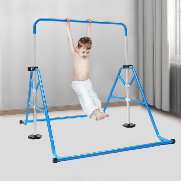 Folding Gymnastikstang, Justerbar Højde 115-155 cm, Indendørs og Udendørs Brug, Sikker og Robust Design