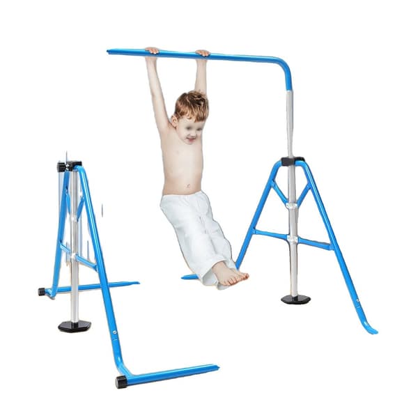 Folding Gymnastikstang, Justerbar Højde 115-155 cm, Indendørs og Udendørs Brug, Sikker og Robust Design