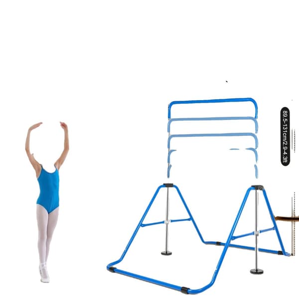 Gymnastikstång, Justerbar Höjd från 70 till 140 cm, Stöder upp till 150 kg,Blå