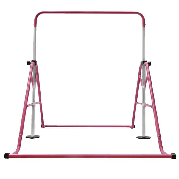 Gymnastikstang til børn, justerbar højde 115-155 cm, foldbart design,Lyserød