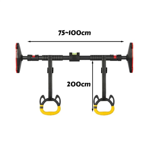 Barns Horisontell Bar, Justerbar Höjd 75-100 cm, 400 KG Viktkapacitet,200cm set