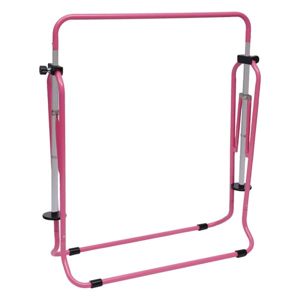 Gymnastikstang, Justerbar højde 33,46"-50,98", Foldbar for nem opbevaring,Lyserød