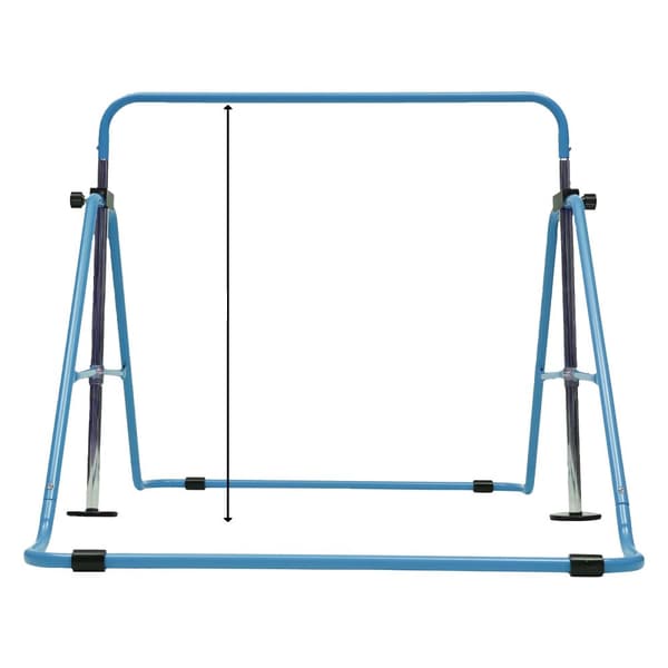 Justerbar Gymnastik Bar til Børn, 85-129,5cm Højde, 100kg Belastningskapacitet,Blå