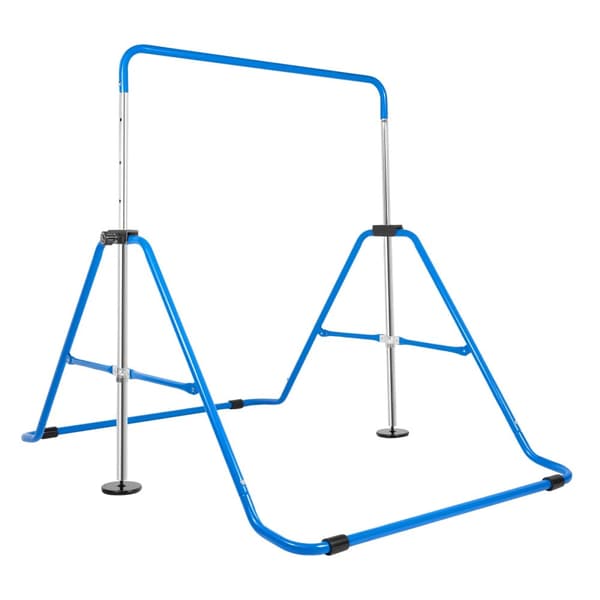 Gymnastikstang, Justerbar Højde, Egnet til Aldre 3-8, Foldbart Design,Blå