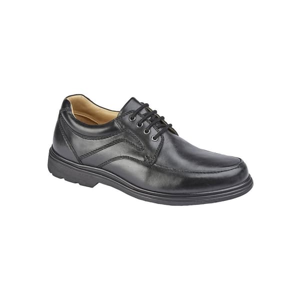 Roamers Läderskor för män Black 12 UK Extra Wide