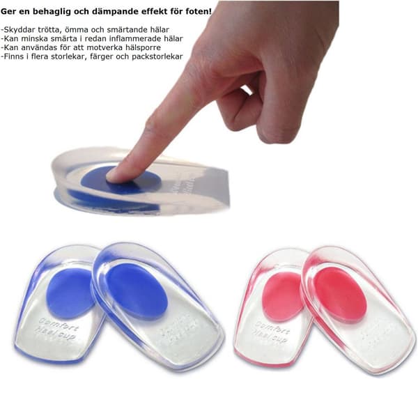 Hælindsats/Skoindsats Transparent Silikone 40-45 Rød