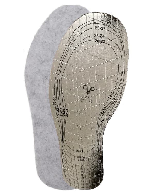 Barnstorlek 20-35 Termo / Filt sulor klippbar till rätt storlek