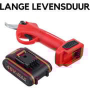 Elektriska Secate Shears - Extra batteri - Trädgårdsunderhåll - Verktyg - Röd