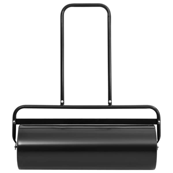 vidaXL Trädgårdsvält med handtag svart 63 cm järn och stål