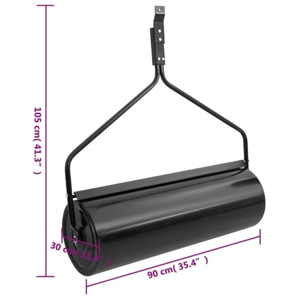 vidaXL havetromle 63 l jern sort