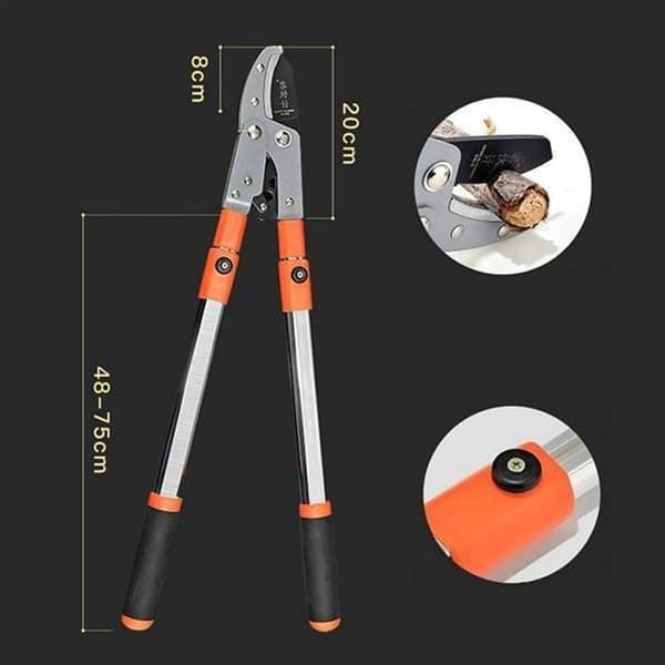 Trädgårdsgrenskärare Teleskopbeskärare 68-95cm med SK5 stålblad
