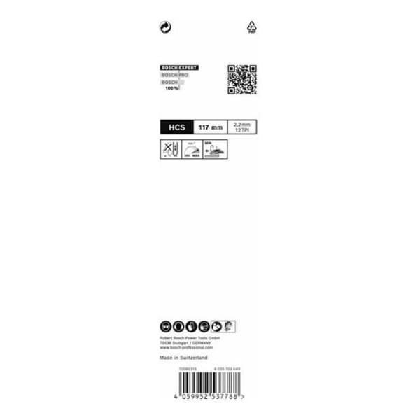 3 sticksågsblad 117 mm HCS T308BO för trä - BOSCH EXPERT - 2608900554