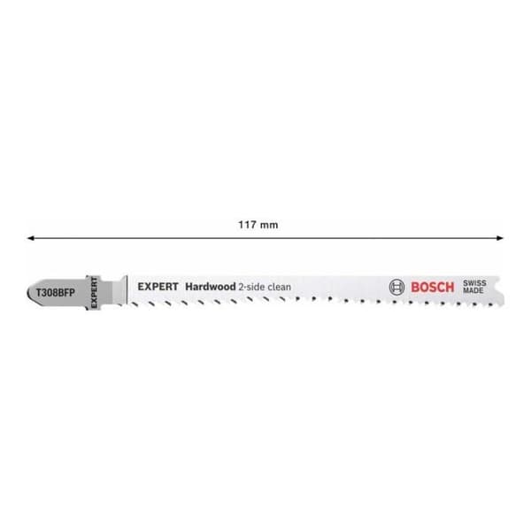 Sågblad - BOSCH - T 308 BFP - 117mm - Pack om 5 - Exakta snitt