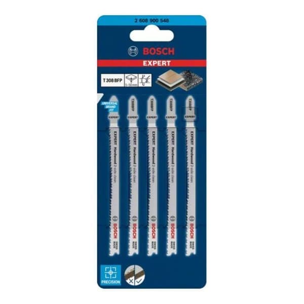 Sågblad - BOSCH - T 308 BFP - 117mm - Pack om 5 - Exakta snitt