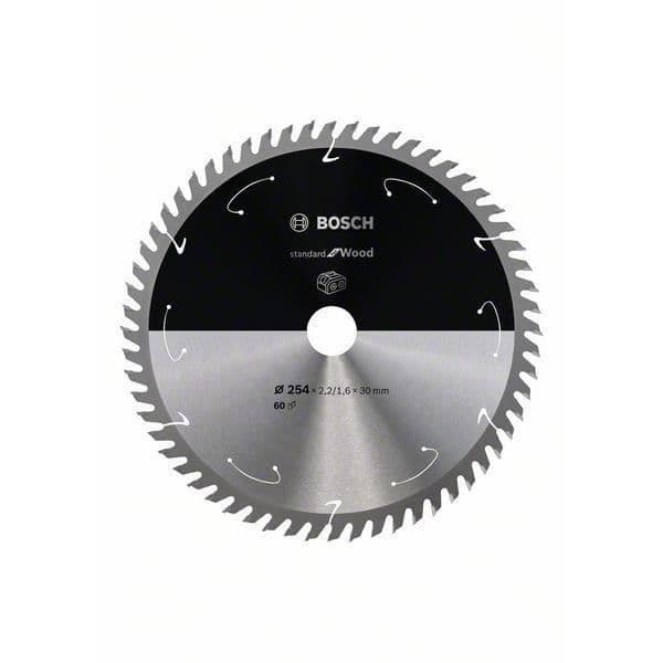 Bosch Standard for Wood cirkelsågblad för sladdlösa sågar 254x2,2-1,6x30, T60 - 2608837736