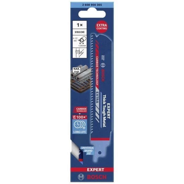 Sabre sågblad - BOSCH - S955CHC - 150mm - Tjock Tough Metal - Tandavstånd 3mm