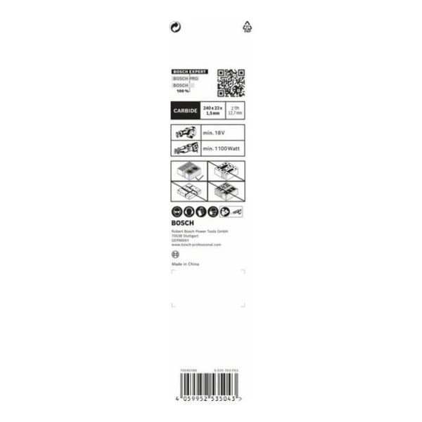 Tigersågblad - BOSCH - S1543HM - 240mm - Karbid - Perfekt för håltegel