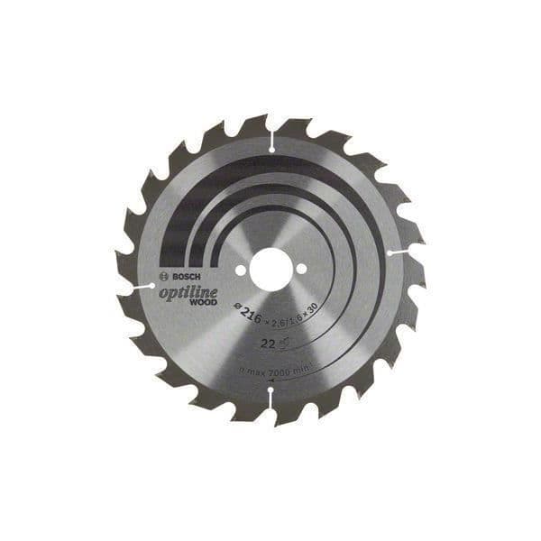 Bosch cirkelsågblad Optiline Wood, 216 x 30 x 2,6-1,6, 22 - 2608838410