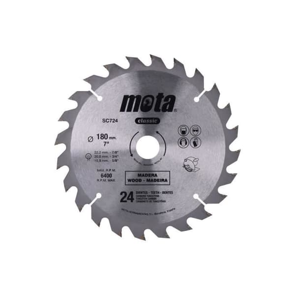 Cirkelsågblad - Mota - CLP18 SC724P - Ø180mm - 24 tänder - Tungsten Carbide