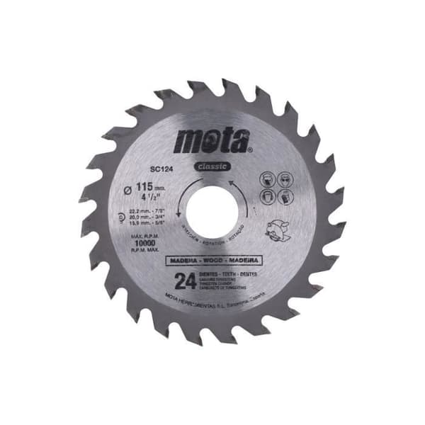 Cirkelsågblad - Mota - CLP18 SC124P - Ø115mm - 24 tänder - Volframkarbid