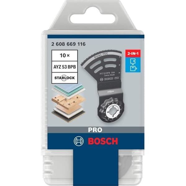 Bosch 10x Sågblad för multifunktionsverktyg PRO Multi Material AYZ 53 BPB
